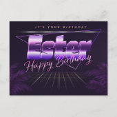 Ester Name Vorname lila Postkarte Geburtstag ポストカード (正面)