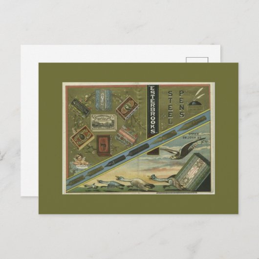 Esterbrooks Steel Pens Ad ポストカード (正面/裏面)