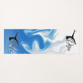 Esterilla para yoga azul remolino con blanco ヨガマット (正面(横))