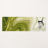 Esterilla para yoga color verde oliva remolino ヨガマット (正面(横))
