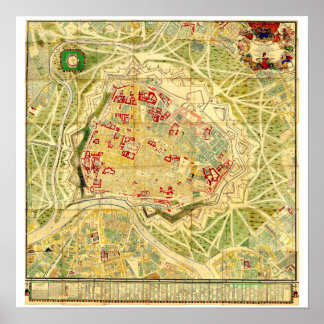 " Esterreich: 1710 Wien - Steinhausen Stadtplan ポスター