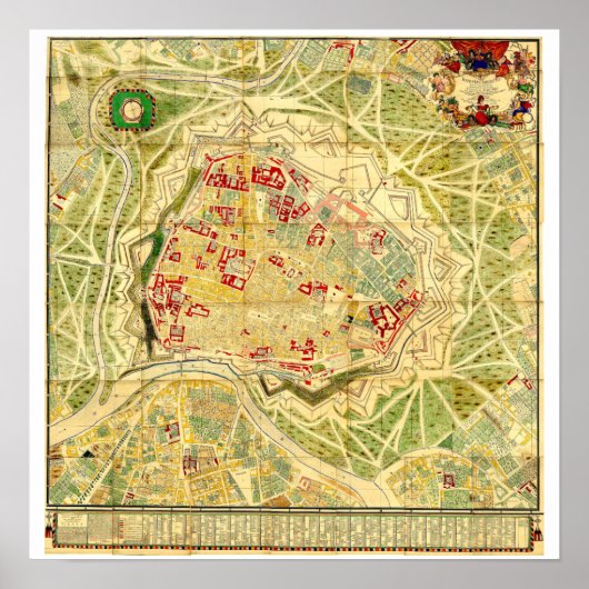 " Esterreich: 1710 Wien - Steinhausen Stadtplan ポスター (正面)