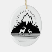 Estes公園のコロラド州のシンプルな円形のアメリカヘラジカのオーナメント セラミックオーナメント (右)