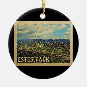 Estes公園のコロラド州のヴィンテージ旅行 セラミックオーナメント