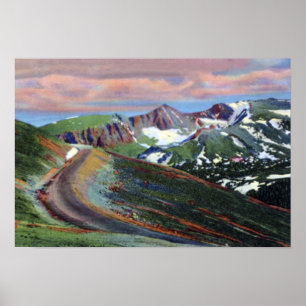 Estes公園のコロラド州の道のリッジRdの高いポイント ポスター