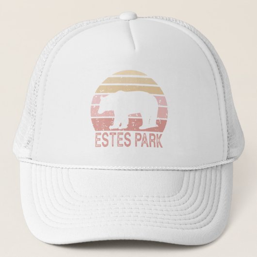 Estes Park Colorado Retro Bear キャップ (正面)