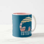 Estes Park Colorado Retro Bear ツートーンマグカップ (正面右)