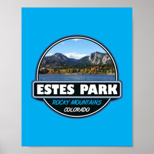 Estes Park Colorado Travel Art Emblem ポスター