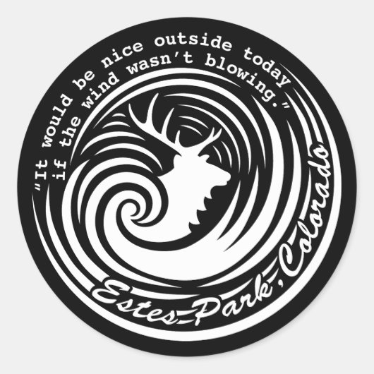 Estes wind black sticker ラウンドシール (正面)