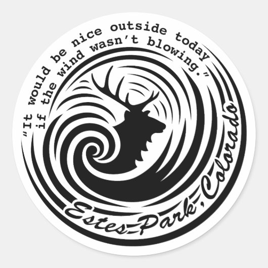 Estes Wind white sticker ラウンドシール (正面)