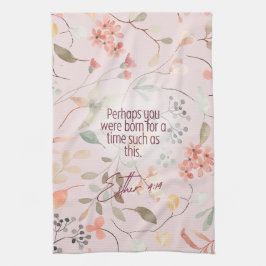 Esther 4:14 Christian Bible Verse Art キッチンタオル