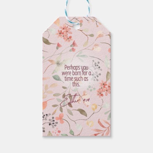Esther 4:14 Christian Bible Verse Art ギフトタグ (正面)