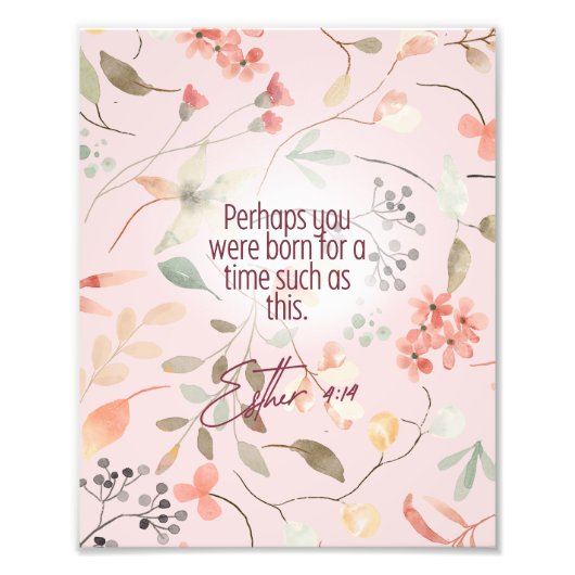 Esther 4:14 Christian Bible Verse Art フォトプリント (正面)