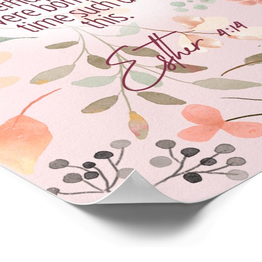 Esther 4:14 Christian Bible Verse Art ポスター (角)