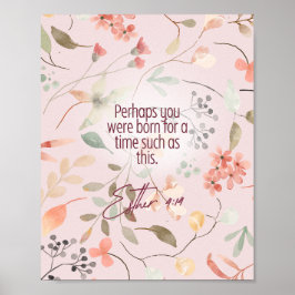 Esther 4:14 Christian Bible Verse Art ポスター