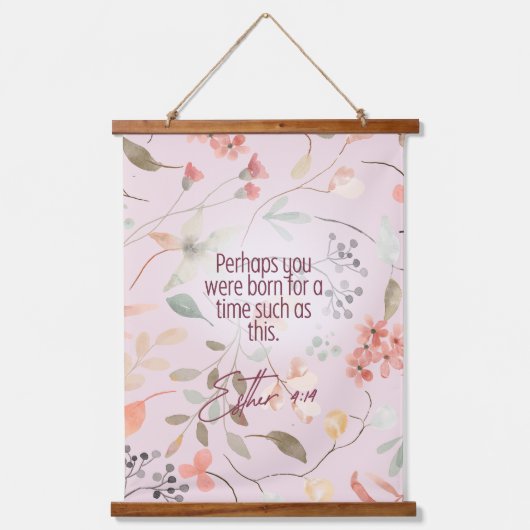 Esther 4:14 Christian Bible Verse Art 吊り下げ型タペストリー (正面)