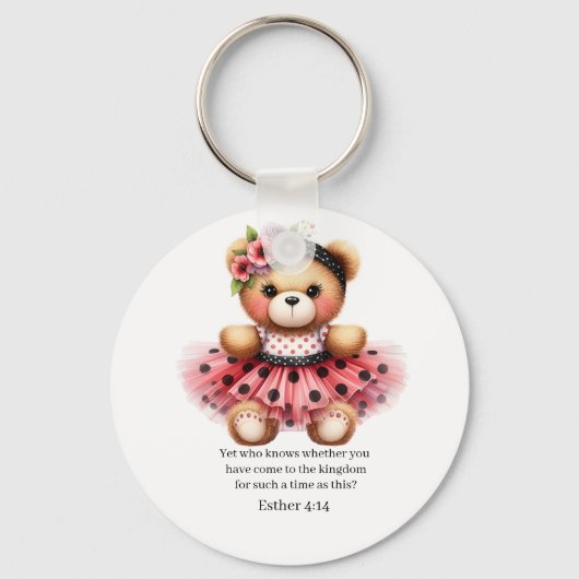 Esther 4:14 Girly Bear Keychain キーホルダー (正面)