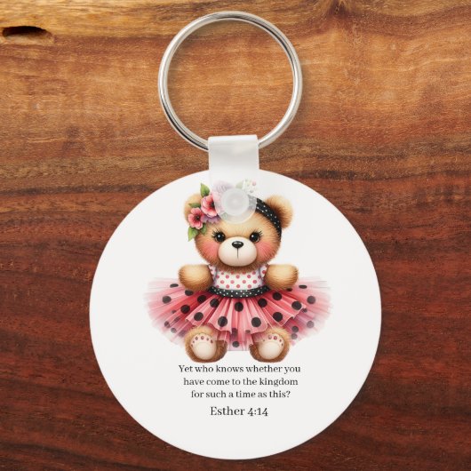 Esther 4:14 Girly Bear Keychain キーホルダー (正面)