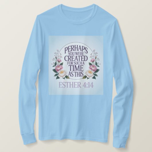 Esther 4:14 Light Blue T-Shirt Tシャツ (デザイン正面)