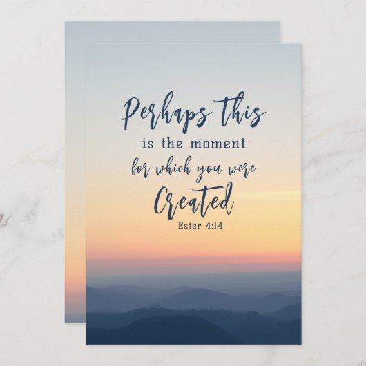 Esther 4 Just this is the time Bible Flat Card (正面/裏面)