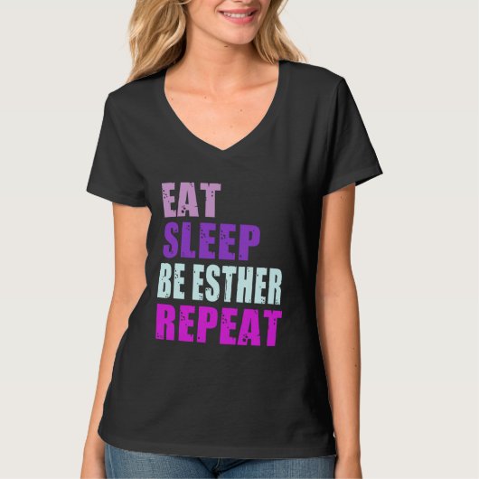 Esther Eat Sleep Be Repeat Esther Tシャツ (正面)