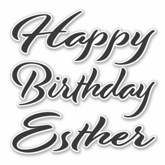 Esther Name Vorname black Sticker Geburtstag シール (正面)
