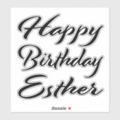 Esther Name Vorname black Sticker Geburtstag シール (シート)
