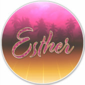Esther Vorname Name golden pink Aufkleber Sticker シール (正面)