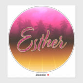 Esther Vorname Name golden pink Aufkleber Sticker シール (シート)