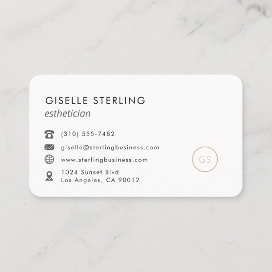 Esthetician Black Professional 名刺 (裏面)