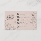 Esthetician Blush Floral Line Art Script 名刺 (裏面)