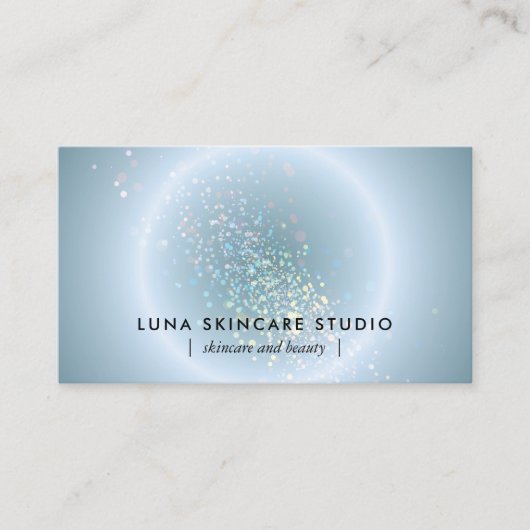 Esthetician Celestial Glow Modern Dusty Blue 名刺 (正面)
