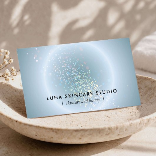 Esthetician Celestial Glow Modern Dusty Blue 名刺
