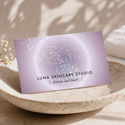 Esthetician Celestial Glow Modern Soft Lavender 名刺