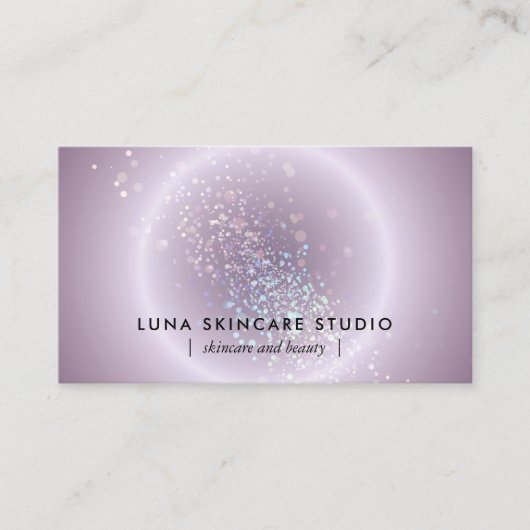 Esthetician Celestial Glow Modern Soft Lavender 名刺 (正面)