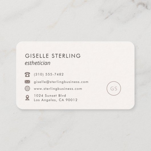 Esthetician Feminine Professional 名刺 (裏面)