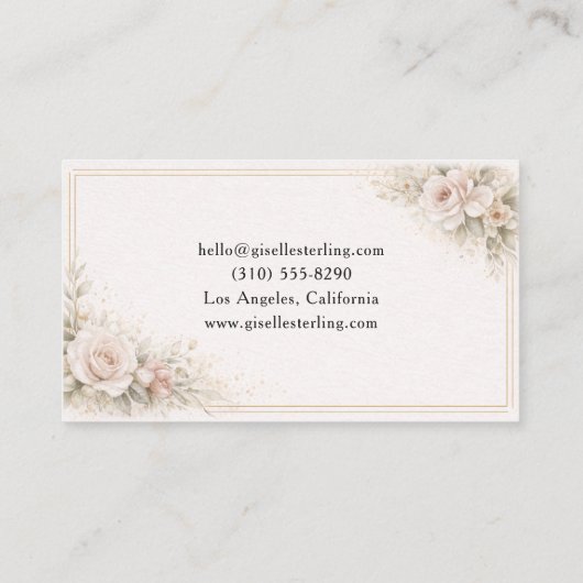 Esthetician Floral Neutral Professional 名刺 (裏面)