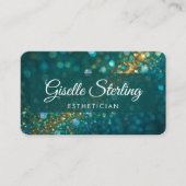 Esthetician Green Gold QR Code Professional 名刺 (正面)