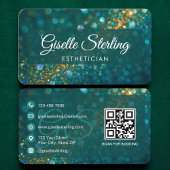 Esthetician Green QR Code 名刺