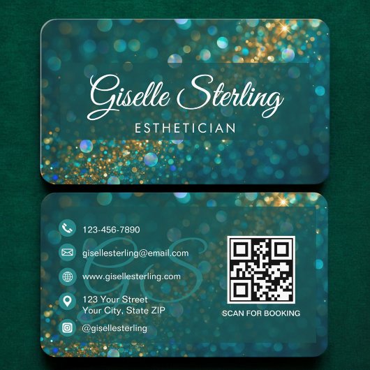 Esthetician Green QR Code 名刺