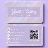 Esthetician Iridescent QR Code Professional 名刺