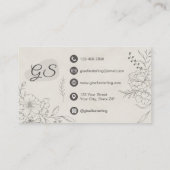 Esthetician Marble Stone Floral Line Art Script 名刺 (裏面)