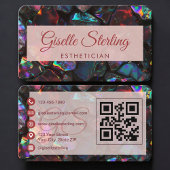 Esthetician Opal Black QR Code 名刺