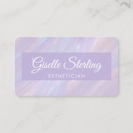 Esthetician Pastel Purple QR Code 名刺 (正面)