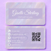 Esthetician Pastel Purple QR Code 名刺