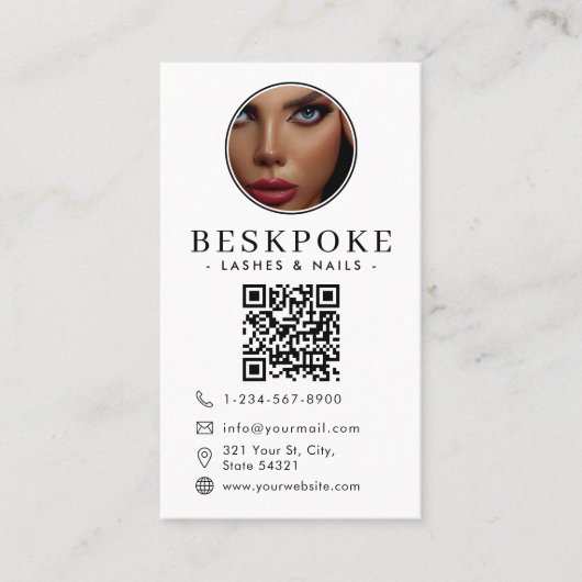 Esthetician Photo Feed Grid Social Media QR Code  名刺 (正面)