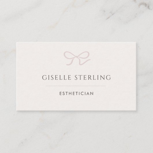 Esthetician Pink Bow 名刺 (正面)