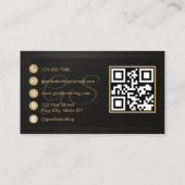 Esthetician QR Code Black Metallic Luxury  名刺 (裏面)