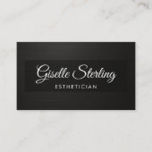 Esthetician QR Code Black Metallic Luxury  名刺 (正面)