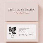 Esthetician QR Code Blush Pink  名刺